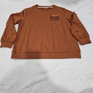 Autumn Leaves Brown Sweatshirt Size XL
